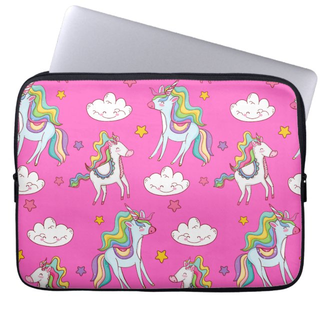 Capa Para Notebook Patterno Funny Unicorn Cute (Frente)