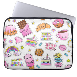 Capa Para Notebook Patterno Funny Unicorn Magic Rainbow Cute