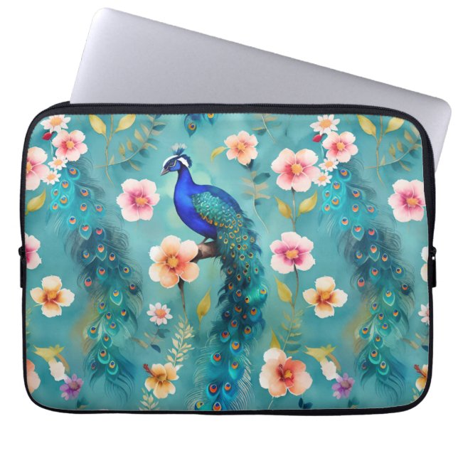 Capa Para Notebook Pavão Vibrante Com Penas E Florestas Lush (Frente)