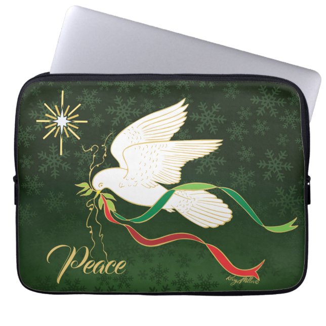 Capa Para Notebook Paz de Propagação da Porta Branca (Frente)