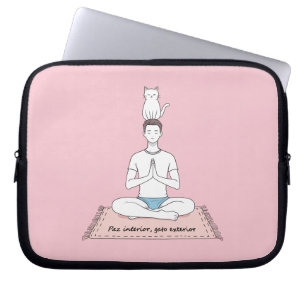 Capa Para Notebook Paz Interior, Gato Exterior