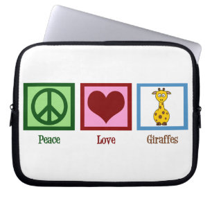 Capa Para Notebook Peace Love Girafes