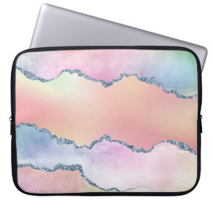 Capa Para Notebook Peach Agate   Bonito Ombro de Aquarela Holográfica
