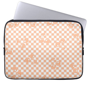 Capa Para Notebook Peach Fuzz Cherry Gingham Patterno