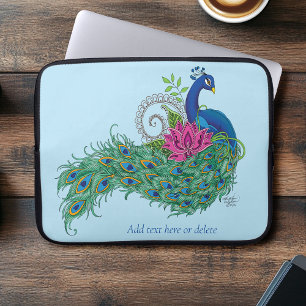 Capa Para Notebook Peacock Blue Lotus Glower Henna