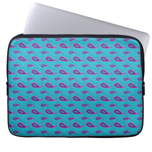 Capa Para Notebook Peacock e Magenta Paisley Pattern (Frente)