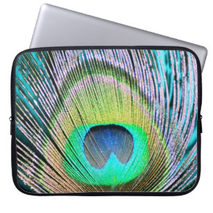 Capa Para Notebook Peacock Feather em Turquoise