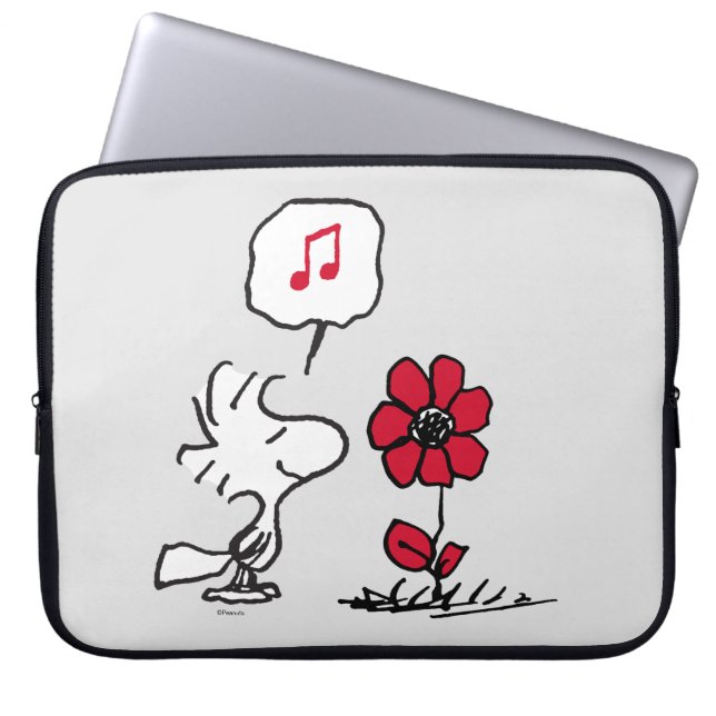 Capa Para Notebook PEANUTS | Padrão vermelho e preto (Frente)