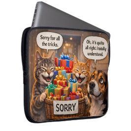 Capa Para Notebook Peço desculpas, gato e cachorro fofos pedido de de