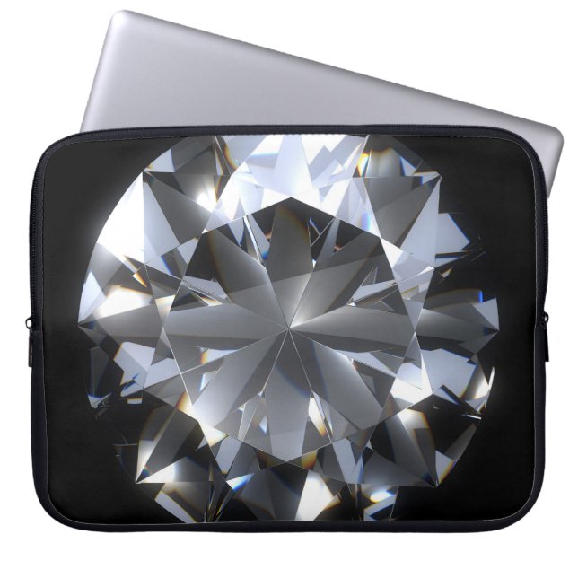 Capa Para Notebook Pedra de diamante: faísca do espaço negro. (Frente)
