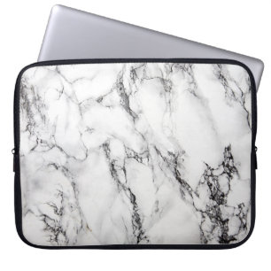 Capa Para Notebook Pedra Negra Branca de Mármore Cinza Clara