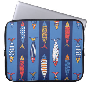 Capa Para Notebook Peixe bonito. O passado infantil. Padrão sem cost