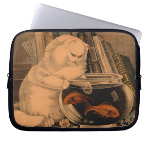 Capa Para Notebook Peixe dourado de travamento do gato bonito