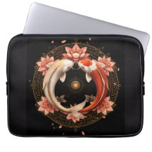 Peixe Koi Yin Yang com Mandala de Lótus