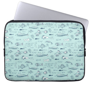 Capa Para Notebook Peixes azuis