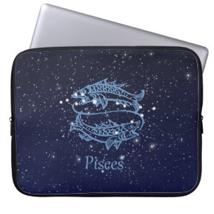 Capa Para Notebook Peixes Constelação e Sinal Zodiac com Estrelas