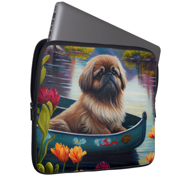 Capa Para Notebook Pekingese em um remo: uma aventura cética (Frente Esquerda)