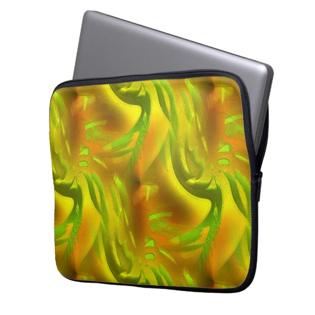 Capa Para Notebook Pele de laranja verde digital com textura grossa a (Frente Esquerda)