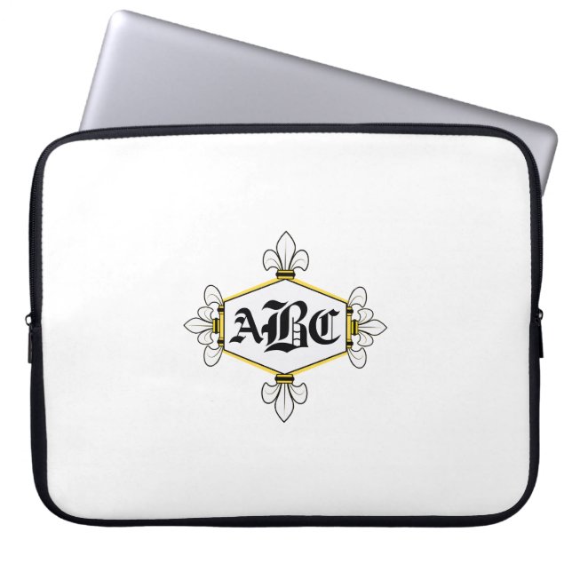Capa Para Notebook Pele de lis, ouro, Adicionar iniciais/nome (person (Frente)