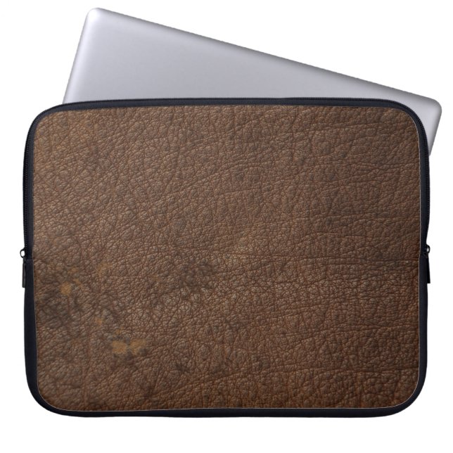Capa Para Notebook Pele russa Masculina de Couro Castanho (Frente)