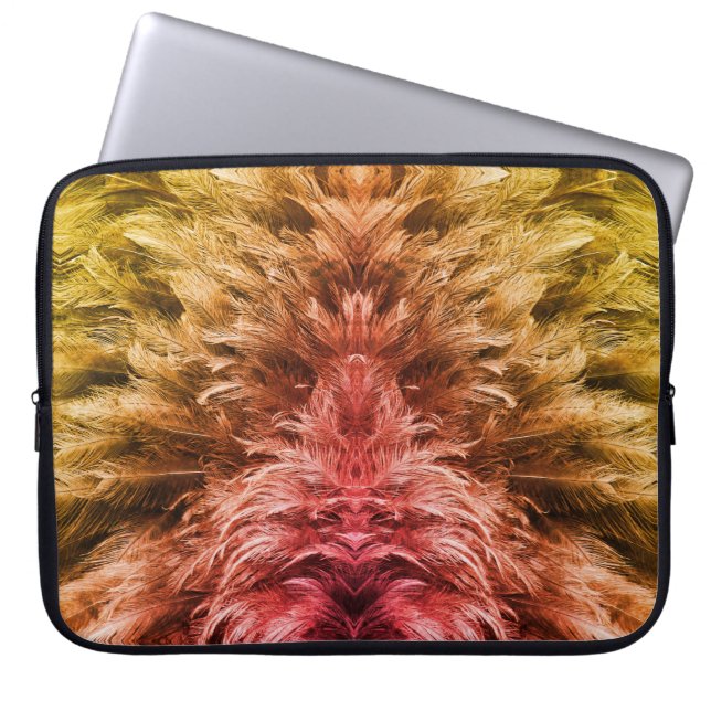 Capa Para Notebook Peles de penas, pelúcia, parecem cor de laranja (Frente)