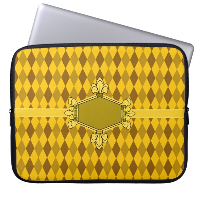 Capa Para Notebook Pelo de lis, ouro, diamante dourado, acrescentar i (Frente)