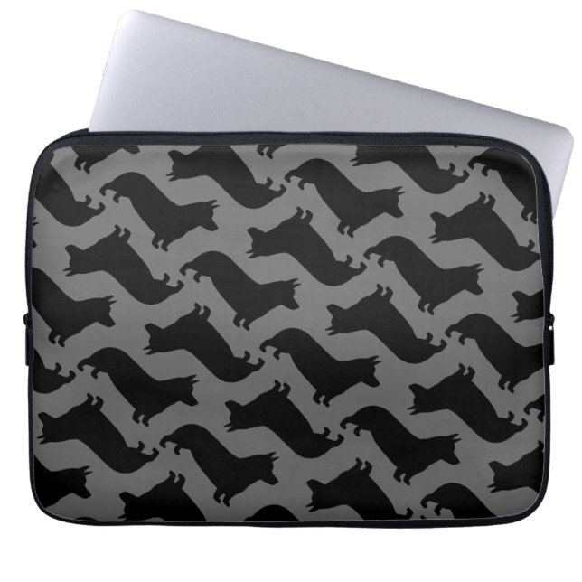 Capa Para Notebook Pembroke Welsh Corgi Silhouettes Padrão (Frente)