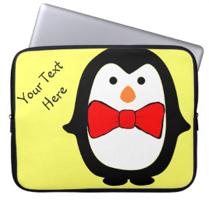 Capa Para Notebook Pengim Fofinho c/ Gravata Borboleta Vermelha Bolsa