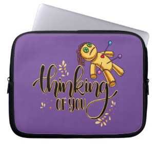 Capa Para Notebook Pensando em você Dia de as Bruxas engraçado Doll V