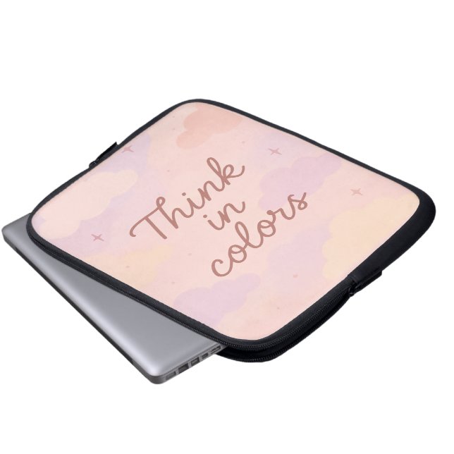 Capa Para Notebook Pense em Cores – Estética Pastel Motivacional (Frente Inferior)