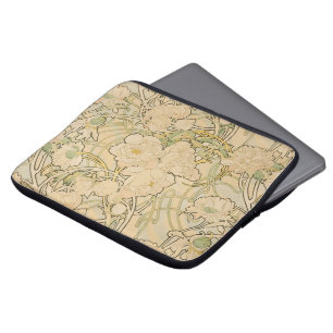 Capa Para Notebook Peônias por Alphonse Mucha, Arte Novo Antigo