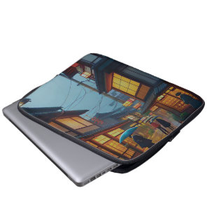 Capa Para Notebook Pequena Estrada Japonesa Chuvosa