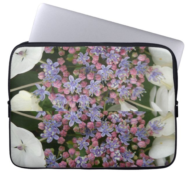 Capa Para Notebook Pequenas flores de Hydrangea Patterno Folha do Lap (Frente)