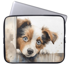 CAPA PARA NOTEBOOK PEQUENO CACHORRO BRANCO E RECIPIENTE A PEGAR SOBRE