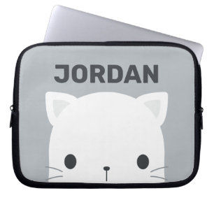 Capa Para Notebook Pequeno Gato Bonito com Nome Personalizado
