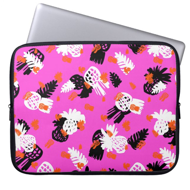 Capa Para Notebook Pequeno padrão distante com motivos tropicais, dra (Frente)