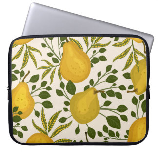 Capa Para Notebook Peras Amarelas Deixam o Fundo Branco
