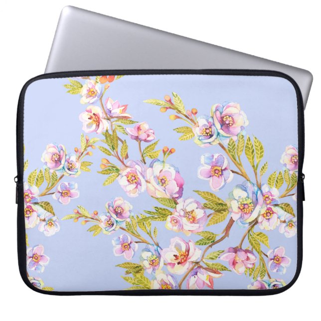 Capa Para Notebook Perna de macieiras ou de cerejeiras em floração na (Frente)