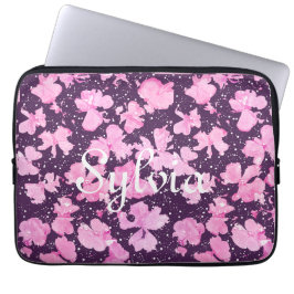 Capa Para Notebook Pérolas de Flor de Pintura, Acrínicas, Rosa