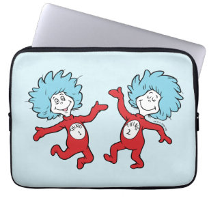 Capa Para Notebook Personagem Coisa 1 e Coisa 2 do Dr. Seuss