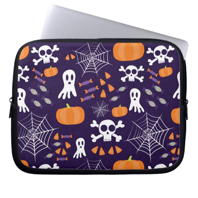 Capa Para Notebook Personagens Divertidos e Assustadores de Halloween (Frente)