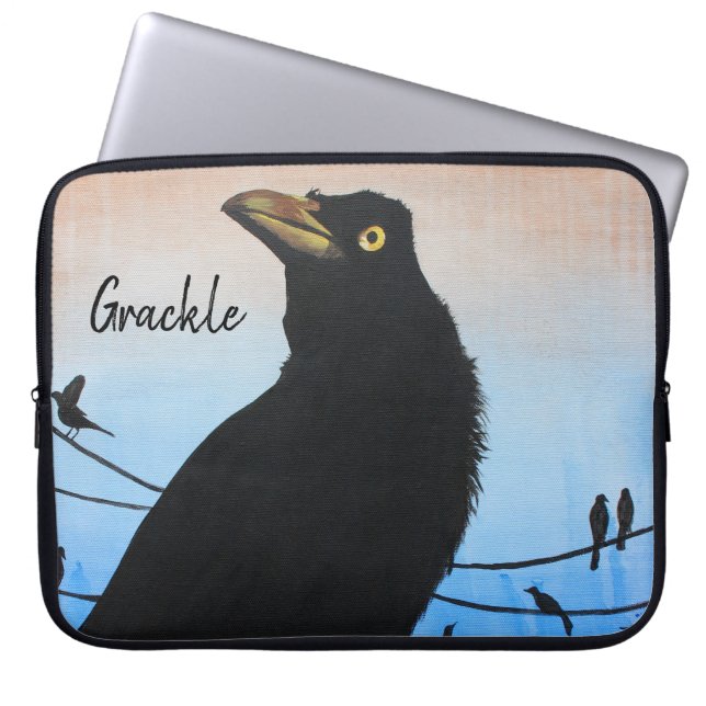 Capa Para Notebook Personalização da Vida Selvagem de Aves Negras de  (Frente)