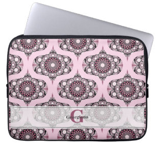 Capa Para Notebook Personalizada Cherry Blossom Mandala, Rosa Dusky d