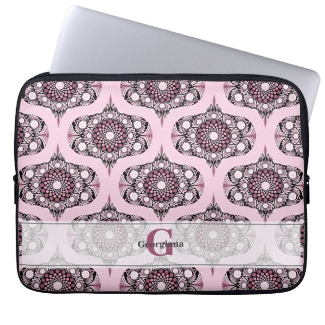 Capa Para Notebook Personalizada Cherry Blossom Mandala, Rosa Dusky d (Frente)