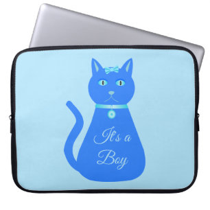 Capa Para Notebook Personalizado de Gato de Bebê Azul-Cinto
