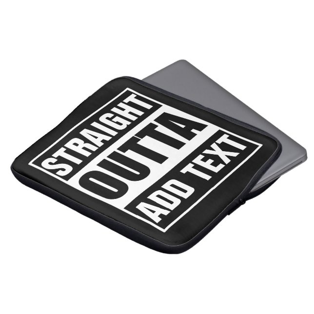Capa Para Notebook Personalizado Straight Outta Adicione Seu Próprio  (Frente Topo)