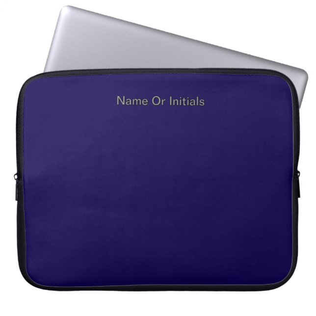 Capa Para Notebook Personalizar Com Iniciais do Nome Azul Escuro    (Frente)