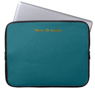 Capa Para Notebook Personalizar Com Iniciais do Nome Azul Turquesa