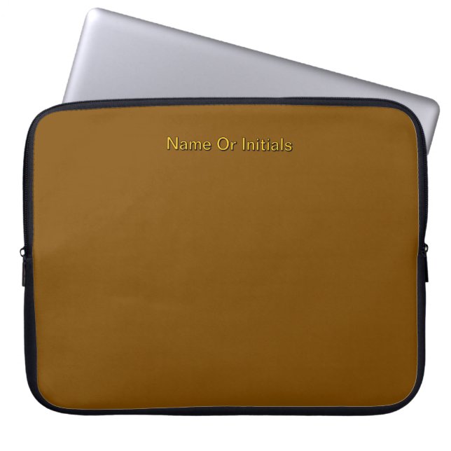 Capa Para Notebook Personalizar Com Iniciais do Nome Marrom      (Frente)