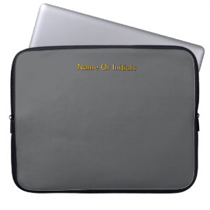 Capa Para Notebook Personalizar Com Nome Cinza + Laranja